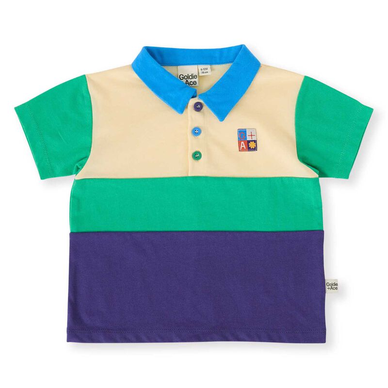 Goldie + Ace Lewis Colour Block Polo Shirt 3-5Y image number 0